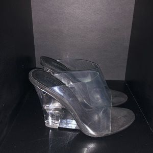 Clear wedge heels